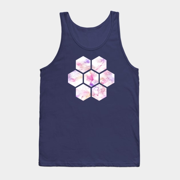 Marble Honeycomb | Purple Pink Gold Tank Top by Wintre2